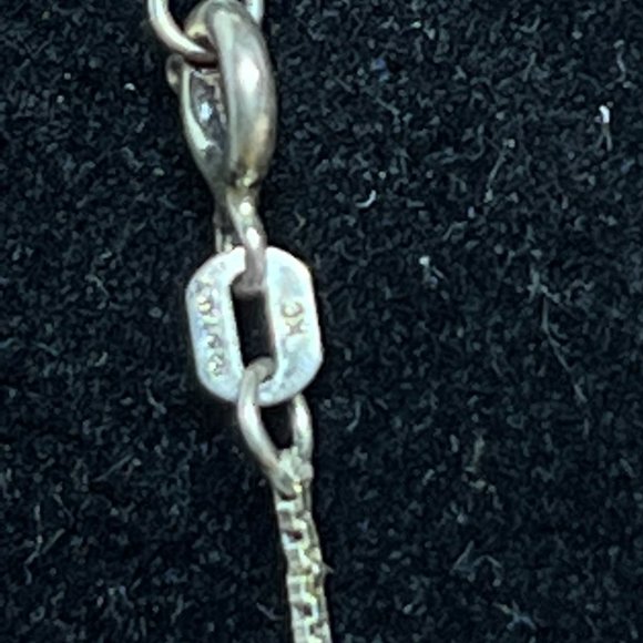 Vintage KC Sterling Silver Box Chain Necklace With Bakelite Cross Pendant (4254) - Picture 5 of 5